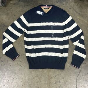 Tommy Hilfiger NWT Stripes Cotton Crewneck Sweater, mens size large